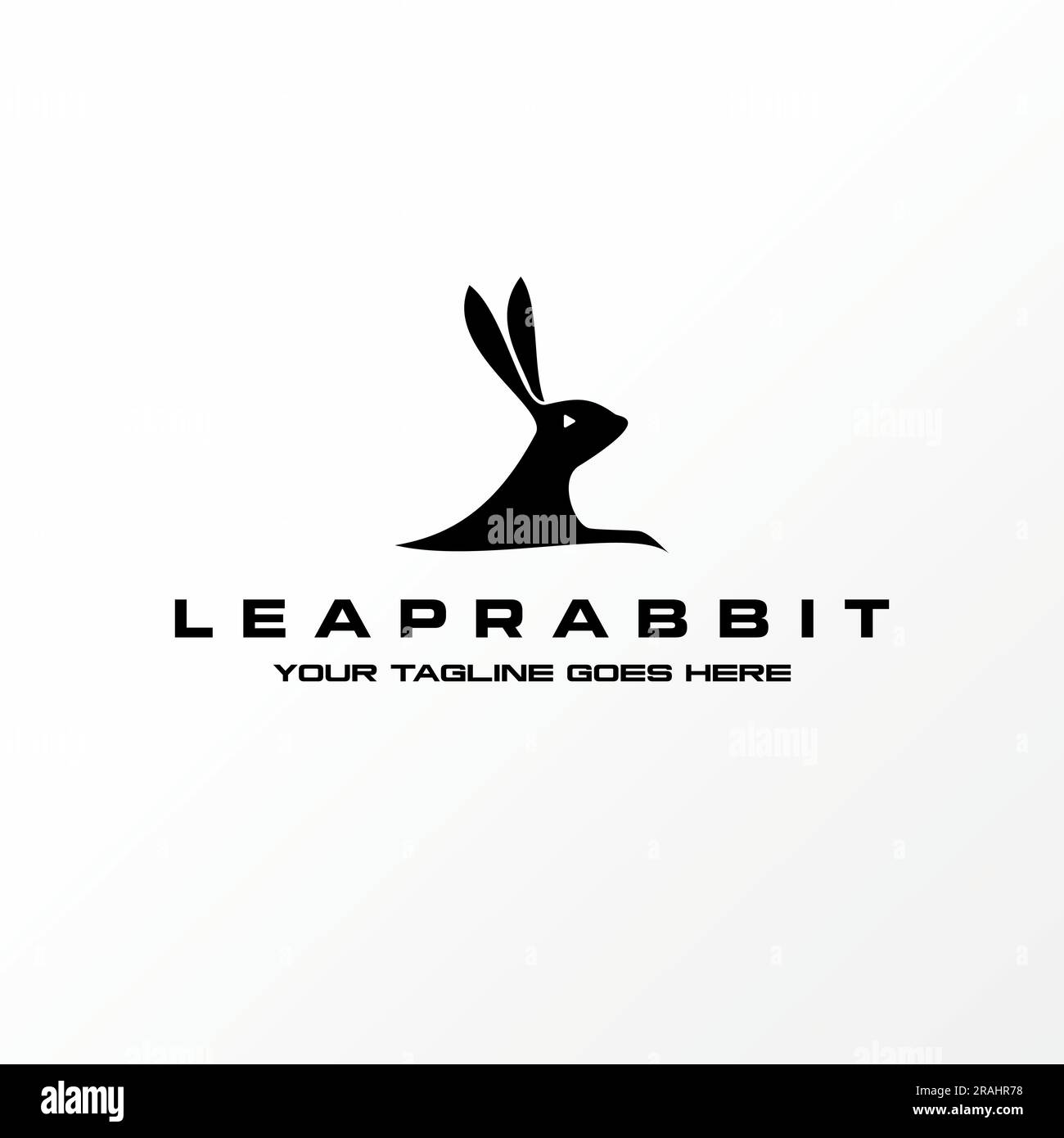 Logo design concept graphique créatif abstrait premium vecteur libre tête et oreilles jeune lapin sur la surveillance du stand. Cible d'élevage d'animaux de compagnie associée Illustration de Vecteur