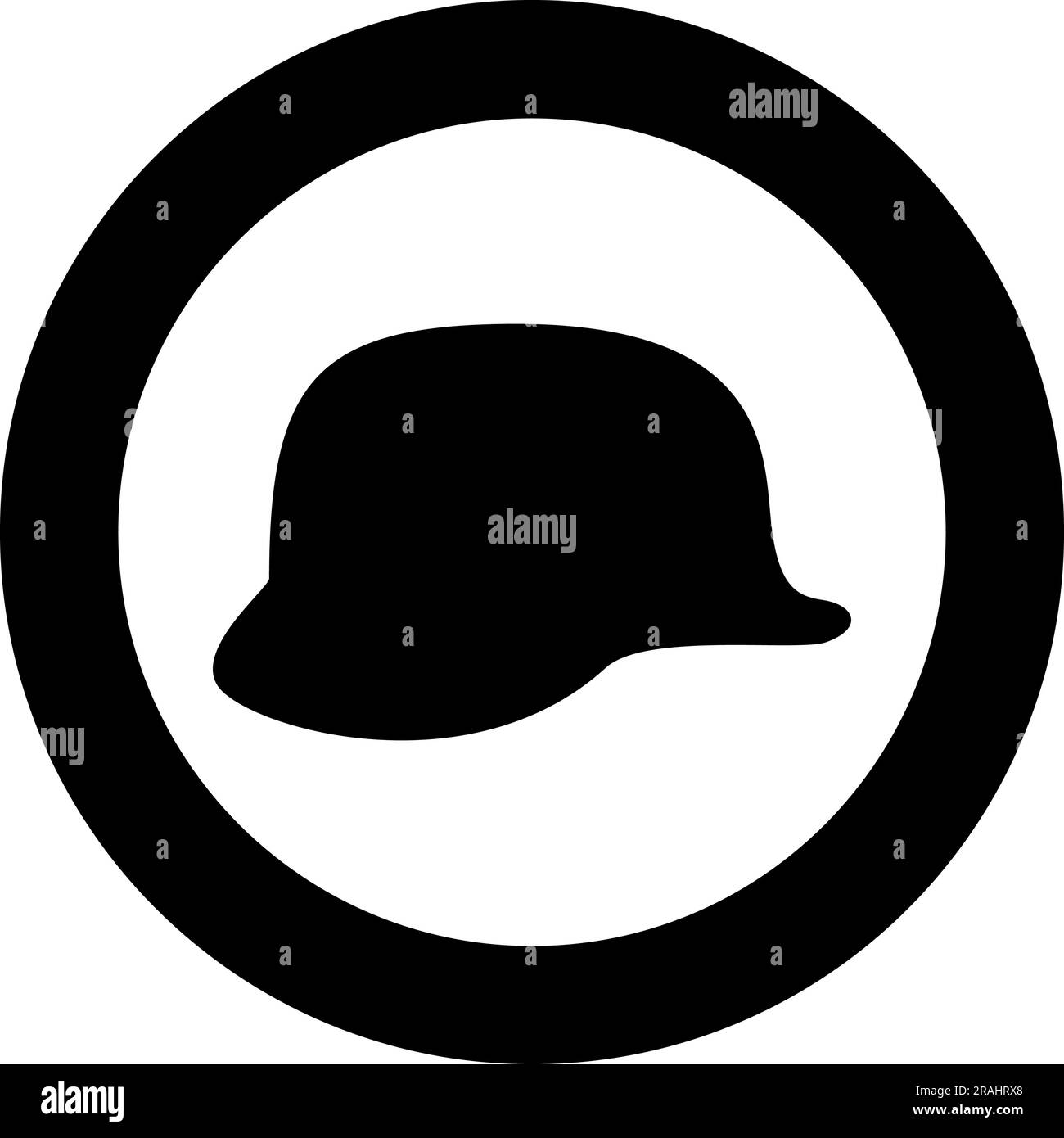Casque allemand de la Seconde Guerre mondiale 2 stahlhelm WW2 icône en cercle rond noir couleur vecteur illustration image solide contour style simple Illustration de Vecteur