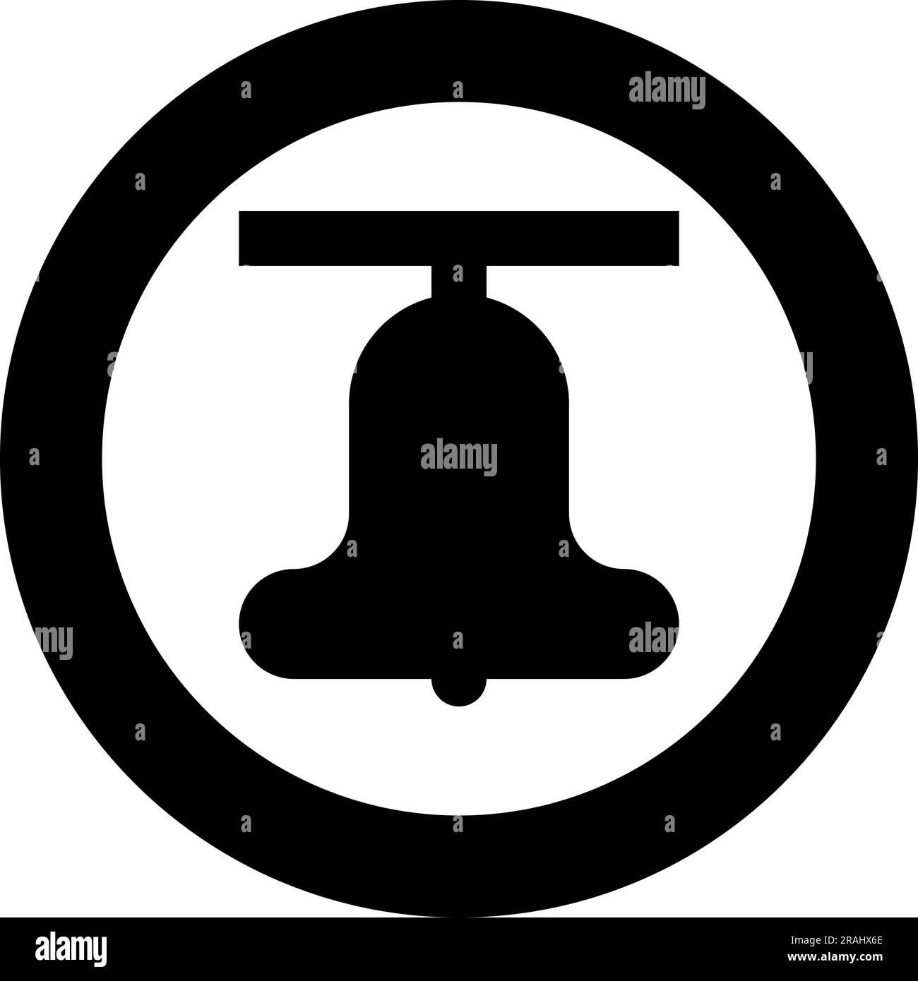 Concept de poutre de cloche d'église campanile beffroi icône en cercle rond noir couleur vecteur illustration image Uni contour style simple Illustration de Vecteur