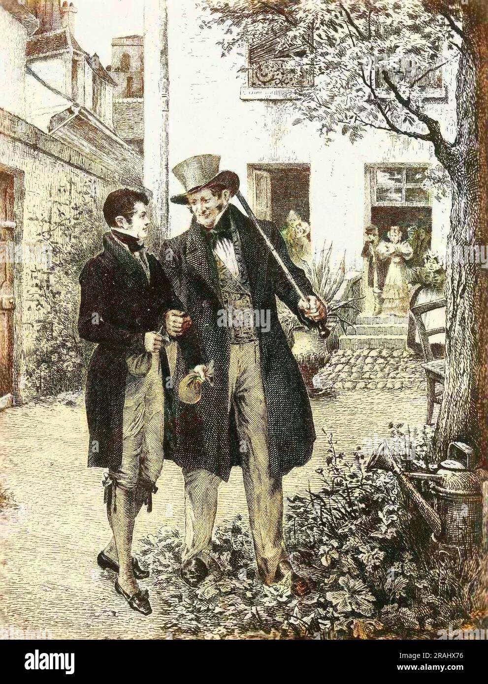 Eugene de Rastignac et Vautrin, gravure de 1896 illustrateur le roman 'le Père Goriot' de Honoré de Balzac Banque D'Images