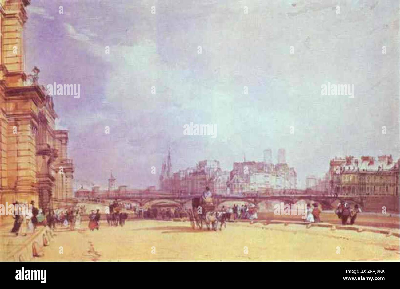 Paris. Quai du Louvre. 1828; Royaume-Uni par Richard Parkes Bonington Banque D'Images