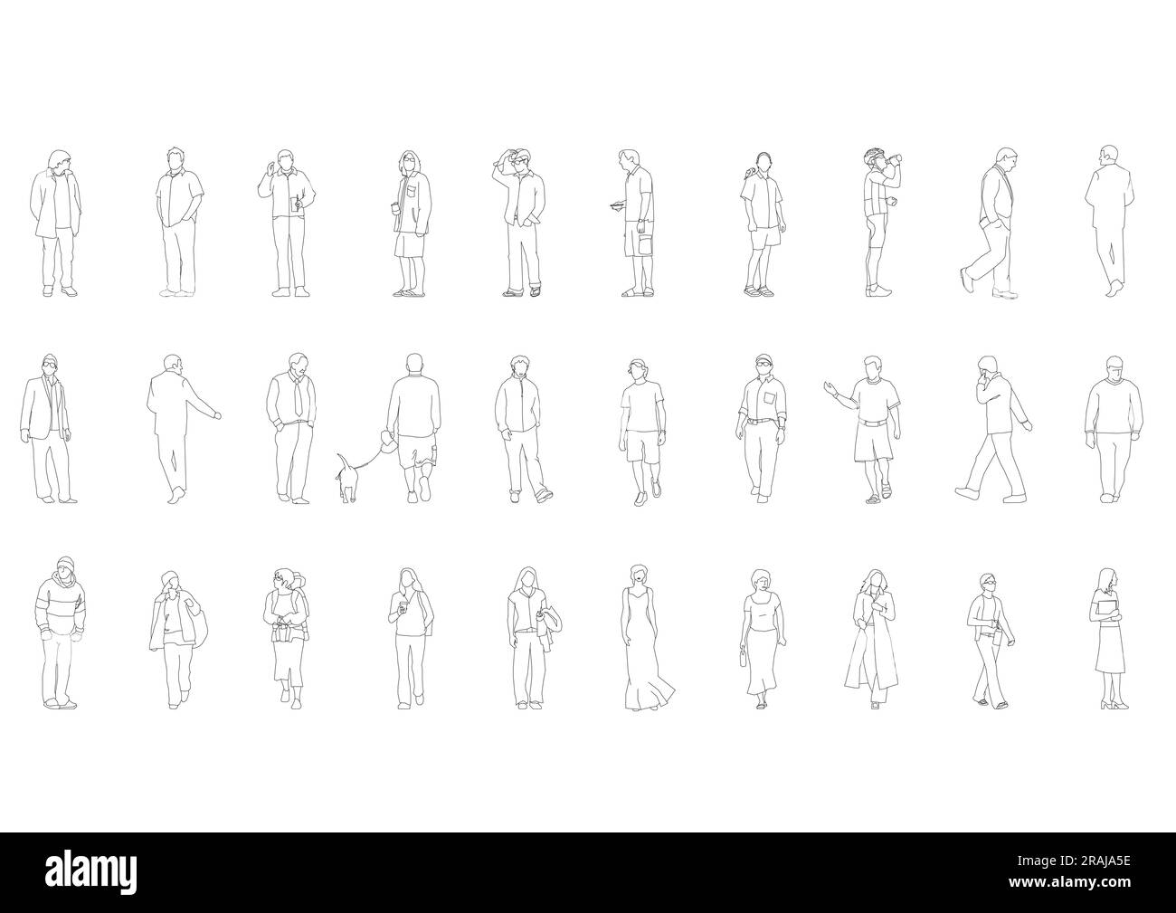 soulignez les gens dessinant l'illustration vectorielle homme femme. personne graphique isolée personnes isolées esquisse simplicité ligne continue humaine dessinée à la main Illustration de Vecteur