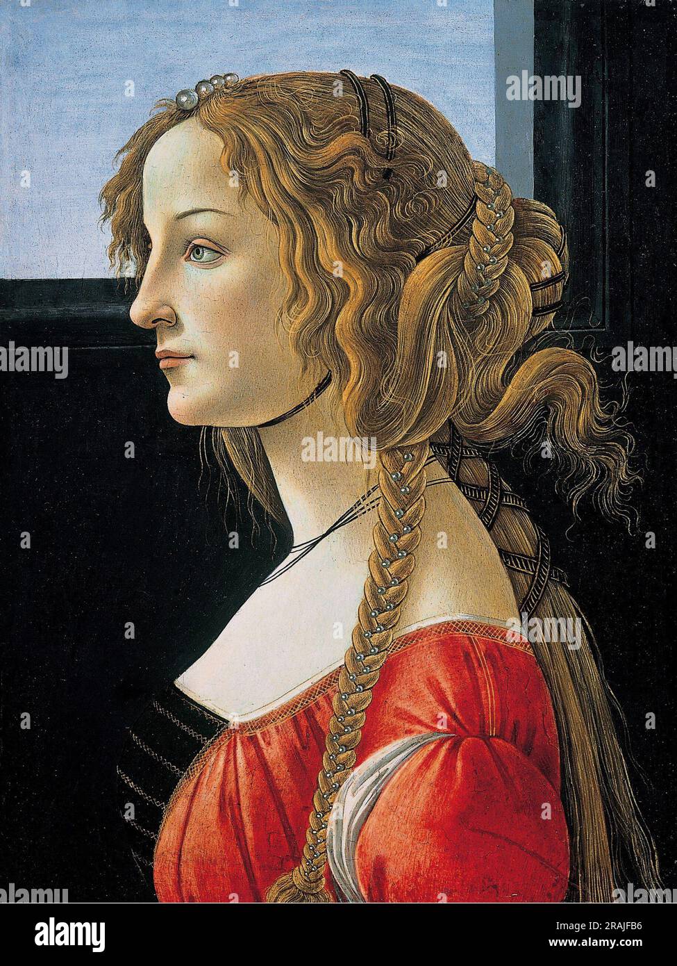 Portrait de Simonetta Vespucci (Portrait d'une jeune femme) 1480 par Sandro Botticelli Banque D'Images