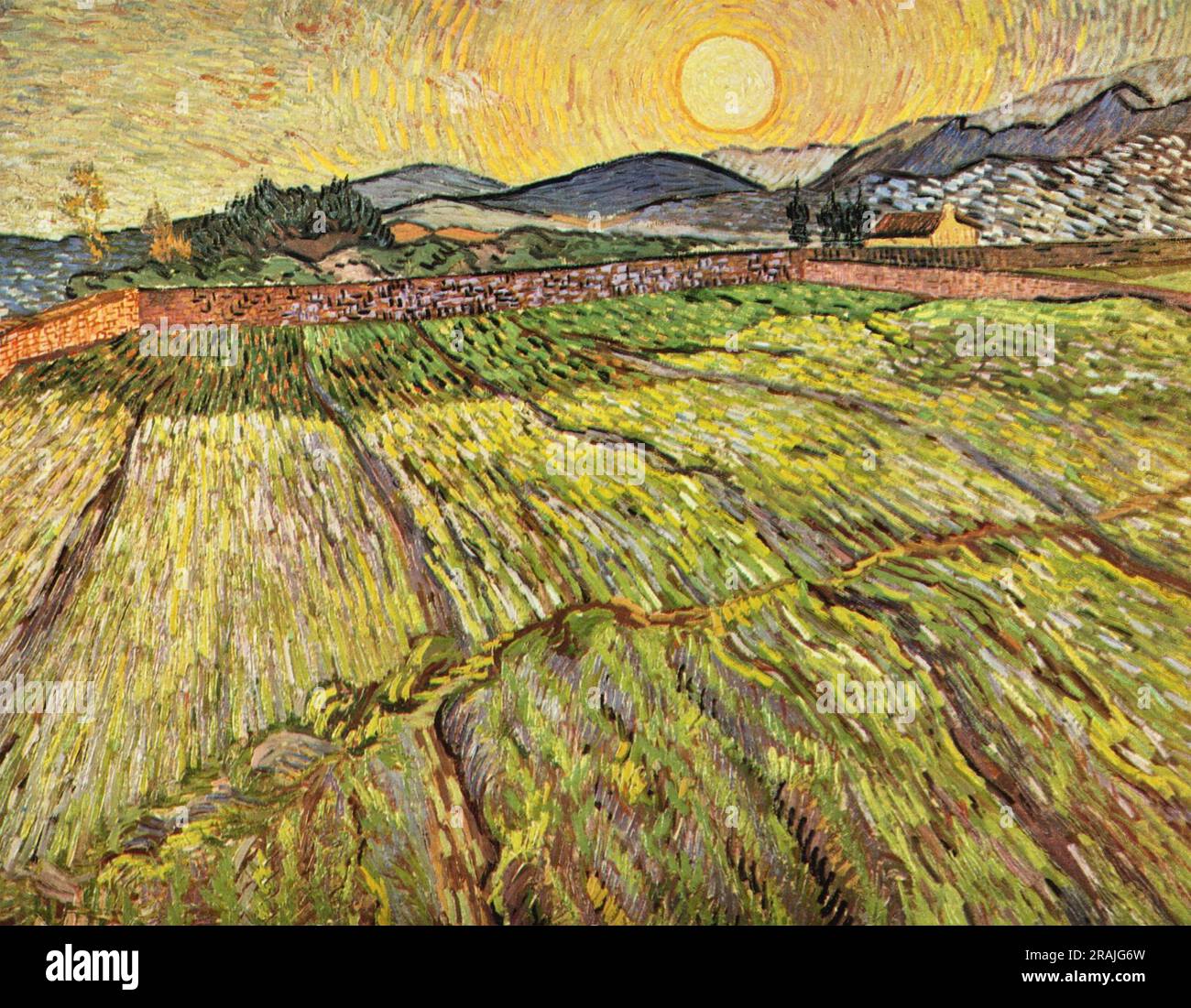 CHAMP CLOS AVEC RISING SUN 1889 peinture de Van Gogh appartenant autrefois au physicien américain Robert Oppenheimer Banque D'Images