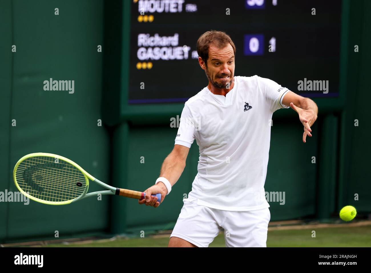 Wimbledon. Richard Gasquet de, France. 03rd juillet 2023. En action lors du premier match contre Corentin Moutet lors de l'ouverture à Wimbledon. Crédit : Adam Stoltman/Alamy Live News Banque D'Images