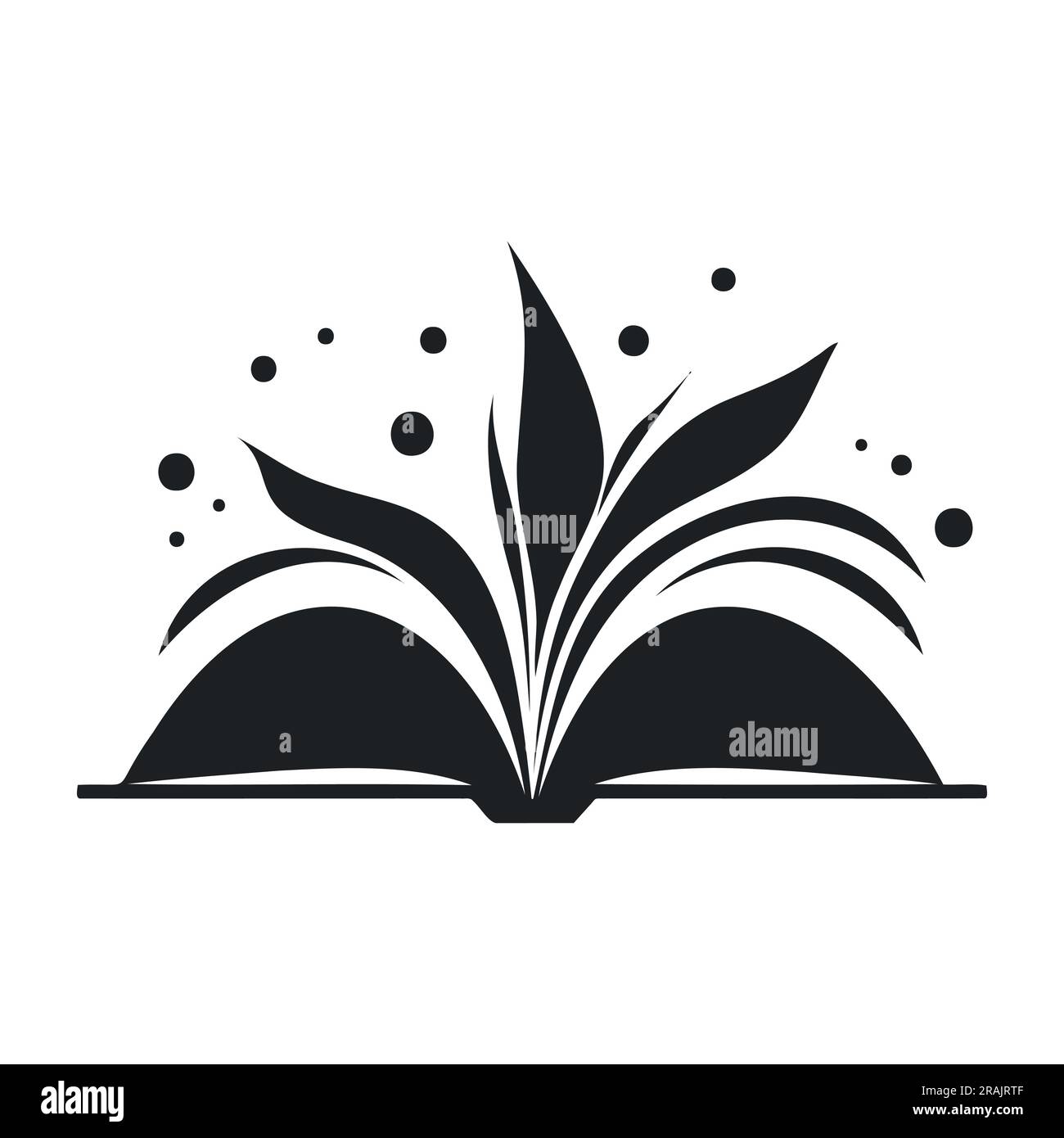 Graphiques, livres et fleurs sur fond blanc. icône Illustration de Vecteur