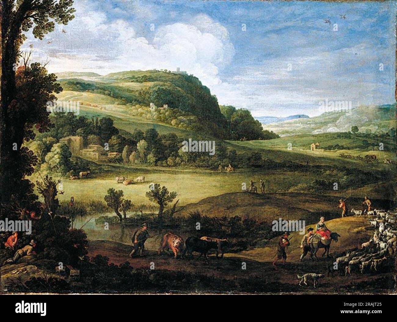 Un paysage étendu par Paul Bril Banque D'Images