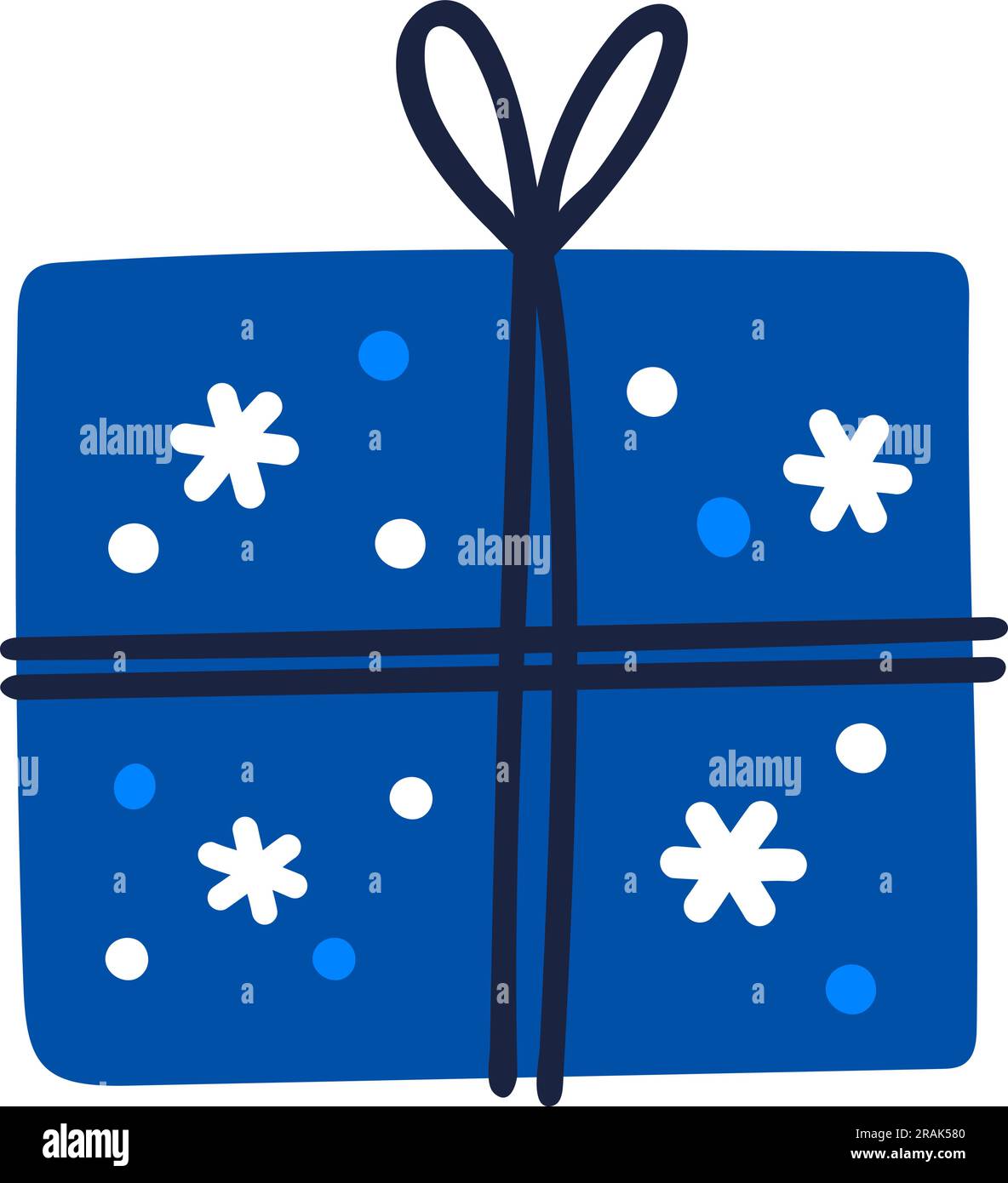 Emballage cadeau bleu avec papier d'emballage en flocons de neige. Boîte cadeau  mignon Image Vectorielle Stock - Alamy