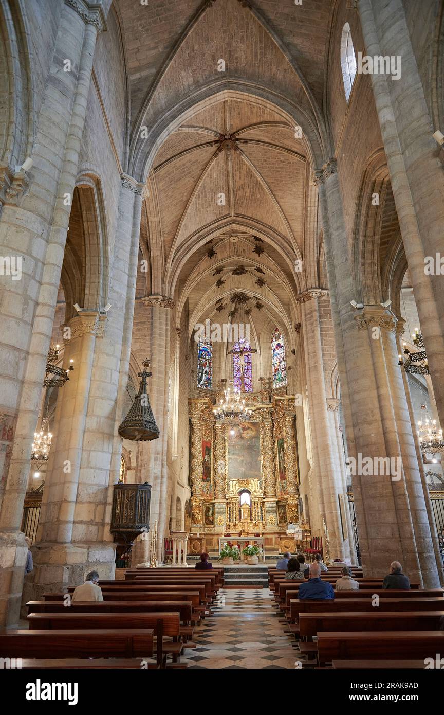 Vue intérieure de l'église de San Gil, Burgos, Espagne Banque D'Images