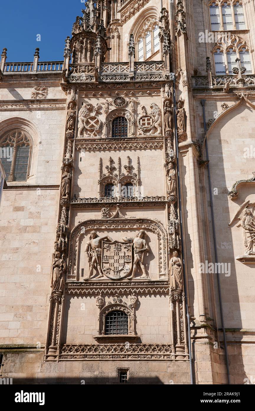 Vue extérieure de la cathédrale de Burgos Banque D'Images