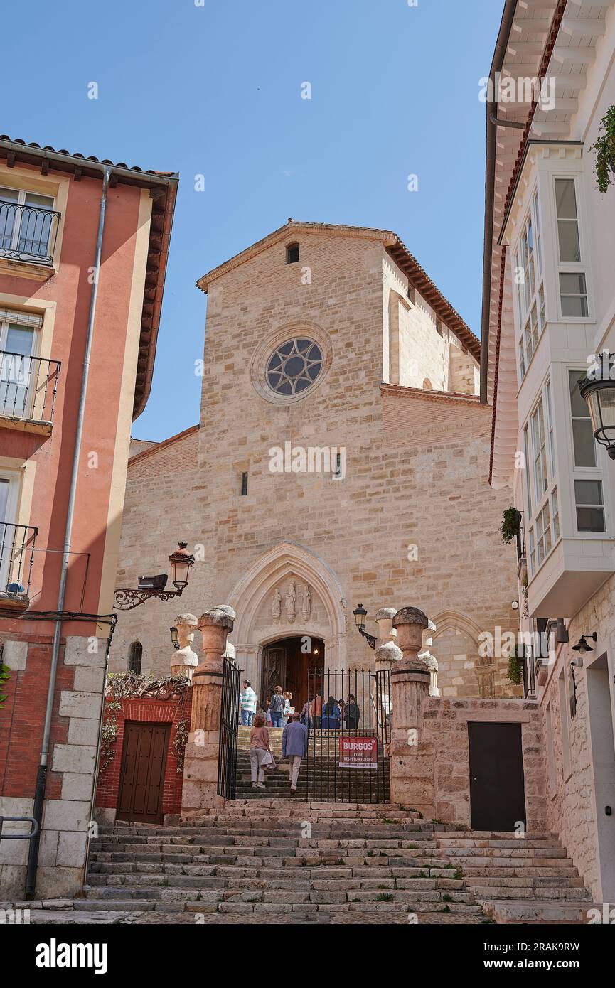 Vue extérieure de l'église de San Gil, Burgos, Espagne Banque D'Images