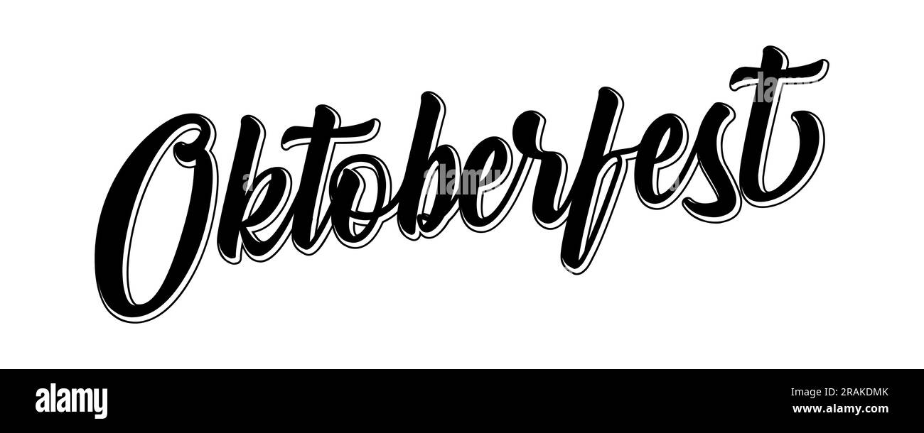 Mot Oktoberfest esquissé à la main comme en-tête ou logo. Illustration vectorielle du festival de la bière de Munich, octobre-fête Illustration de Vecteur