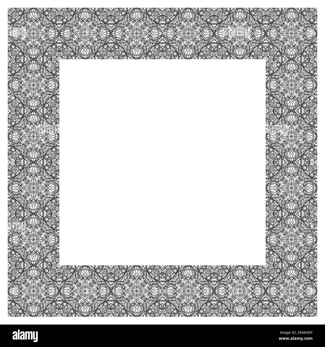 Cadre géométrique abstrait fait avec griffons - image avec espace de copie. Banque D'Images