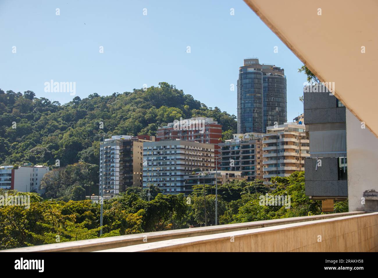 Vue de la lagune rodrigo de freitas à Rio de Janeiro au Brésil. Banque D'Images