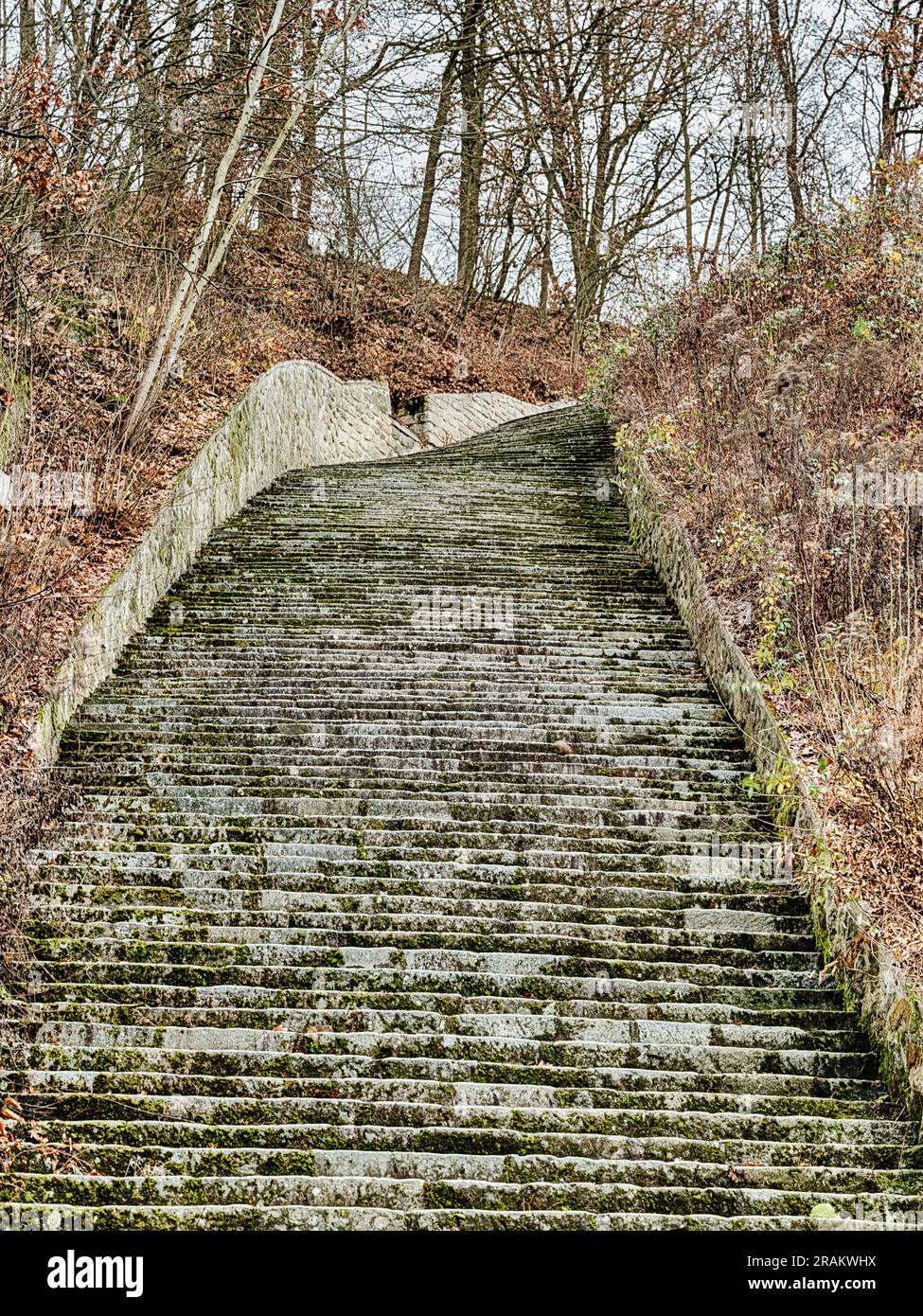 MAUTHAUSEN, AUTRICHE - 4 DÉCEMBRE 2022 : vue sur les escaliers de la mort au camp de concentration de Mauthausen en Autriche. Banque D'Images
