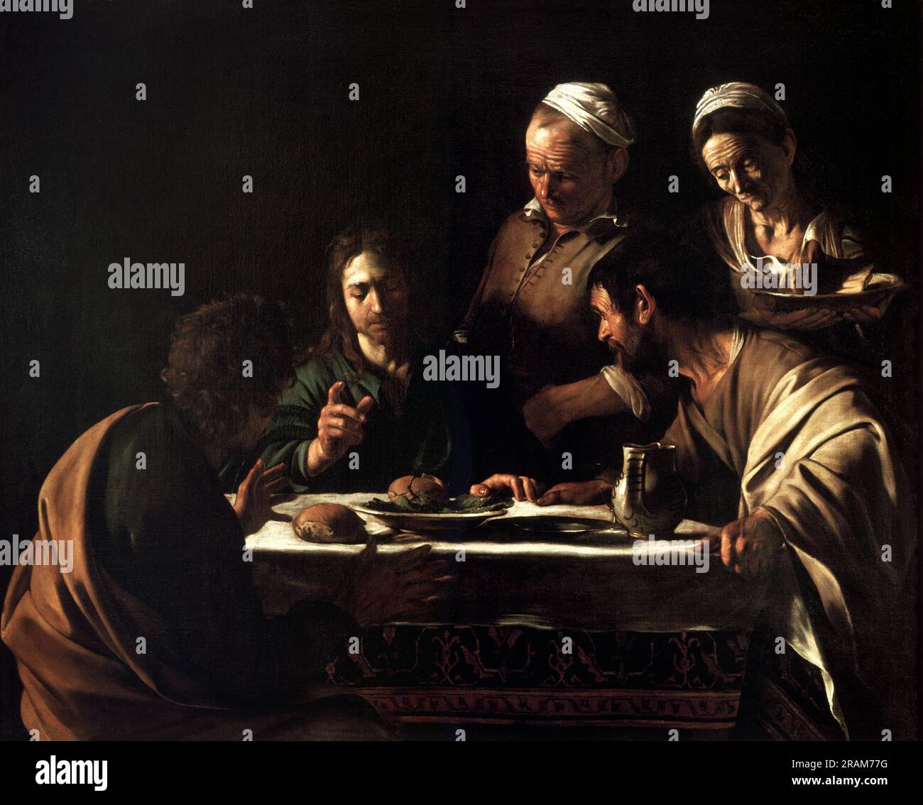 Dîner à Emmaus 1606 par Caravaggio Banque D'Images