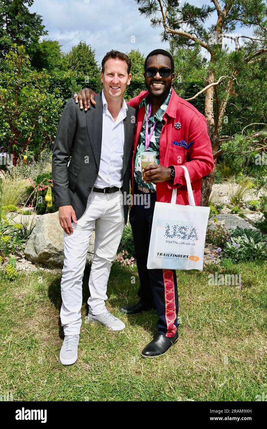 Brendan Cole, Orlando Hamilton fleuriste de la princesse de Galles. RHS Hampton court Palace Garden Festival, Surrey, Royaume-Uni Banque D'Images