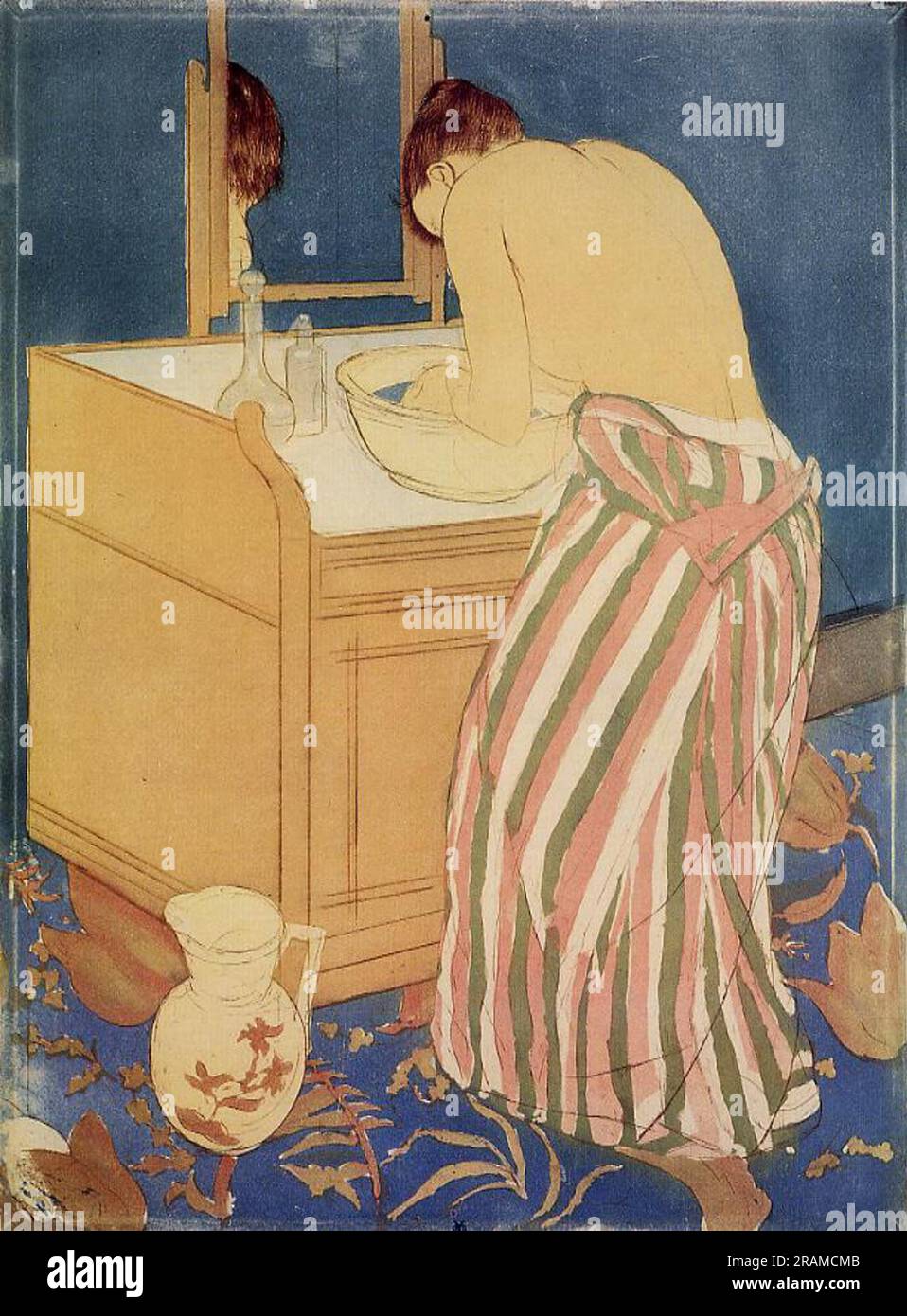 Le bain 1891 par Mary Cassatt Banque D'Images
