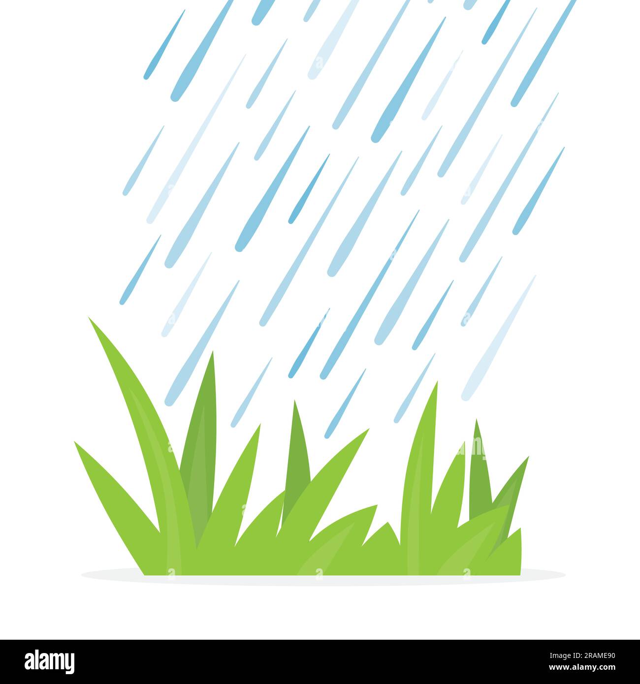 chute d'eau sur les lames vertes de l'herbe - illustration vectorielle - illustration vectorielle Illustration de Vecteur