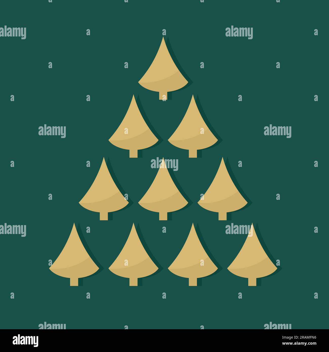 arbre de noël doré - illustration vectorielle Illustration de Vecteur
