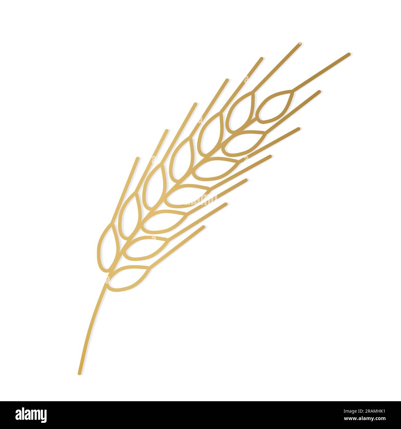 contour doré de blé, icône d'oreille de seigle - illustration vectorielle Illustration de Vecteur