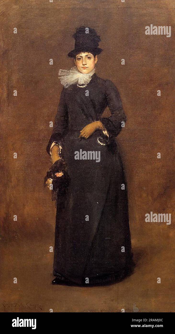 Prêt pour une promenade Beatrice Clough Bachmann 1885 par William Merritt Chase Banque D'Images