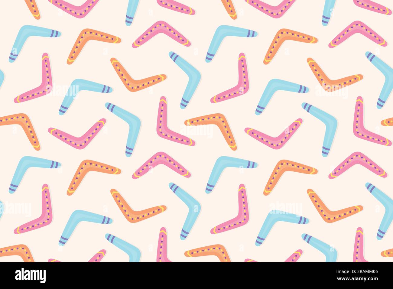motif sans couture boomerangs colorés, idéal pour l'emballage, le textile, le papier peint, l'illustration vectorielle de carte de vœux Illustration de Vecteur
