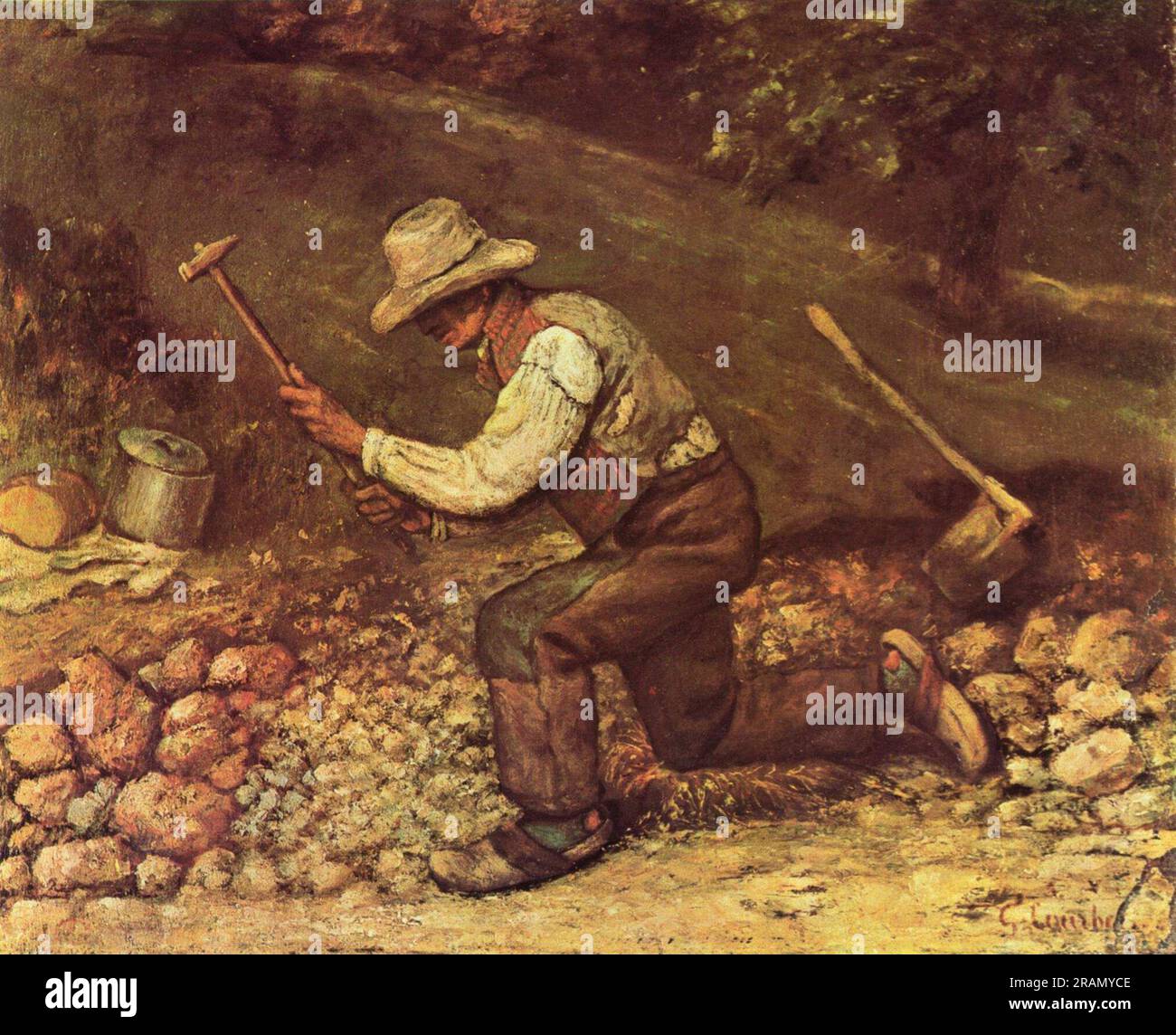 Le disjoncteur de pierre 1849 par Gustave Courbet Banque D'Images