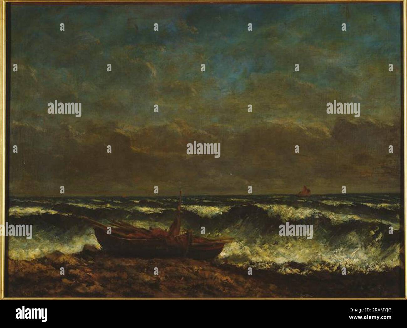 Mer de tempête (la vague) 1870 par Gustave Courbet Banque D'Images