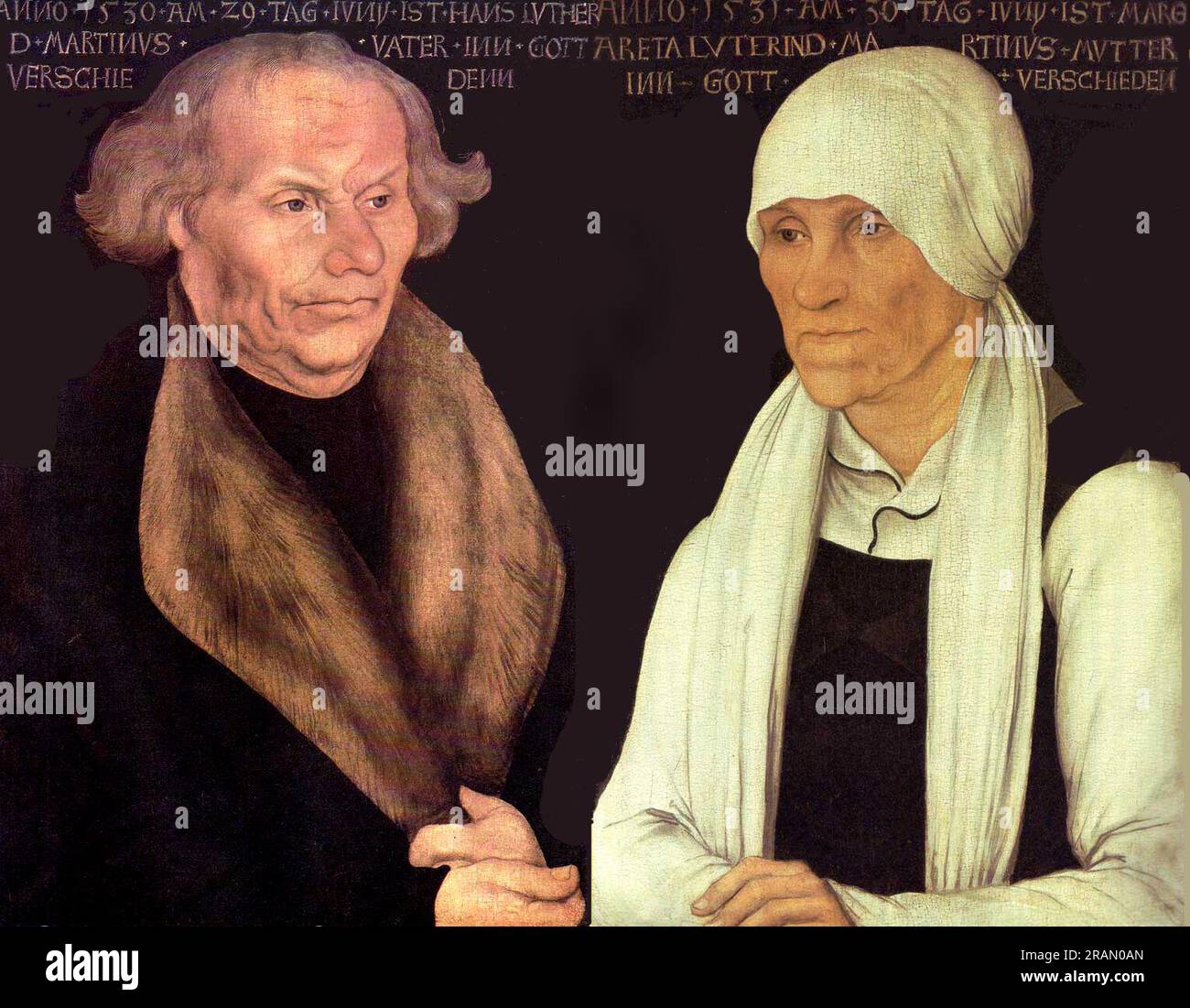 Hans et Magrethe Luther 1527; Allemagne par Lucas Cranach The Elder Banque D'Images