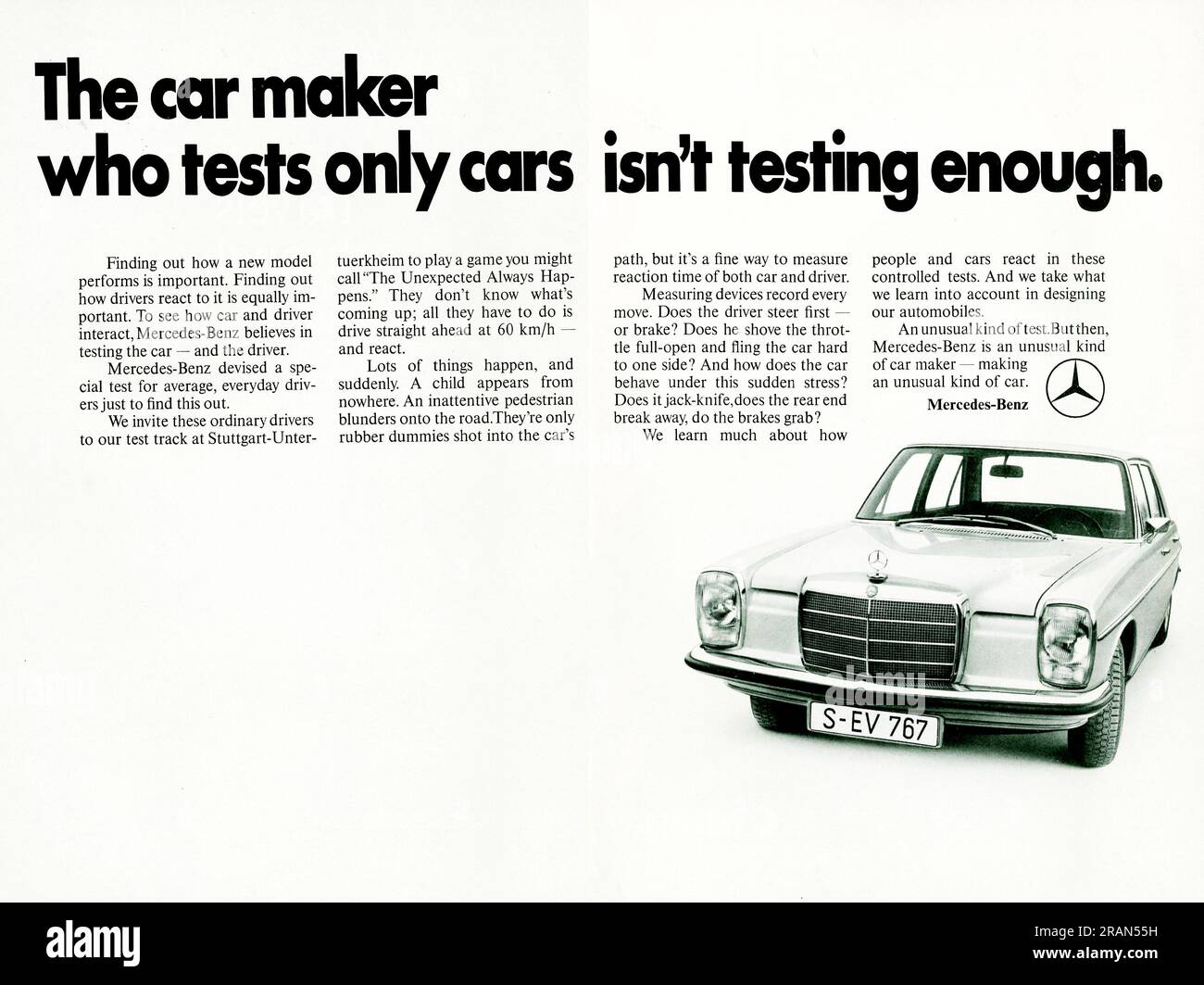 Publicité Mercedes-Benz dans un magazine 1969 Banque D'Images