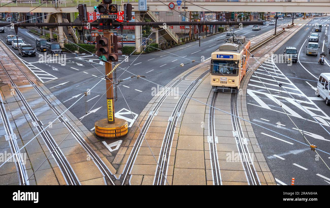 Nagasaki, Japon 29 2022 novembre le tramway de la ville de Nagasaki