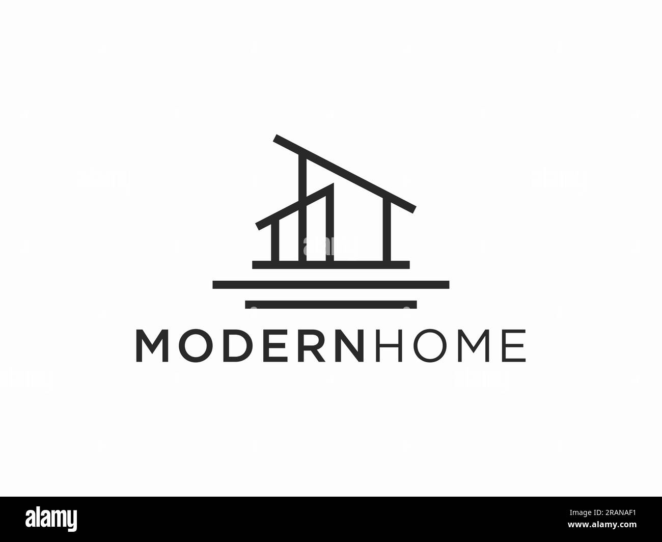 Conception simple de logo d'architecture de bâtiment moderne avec graphique de gratte-ciel au trait. Illustration de Vecteur