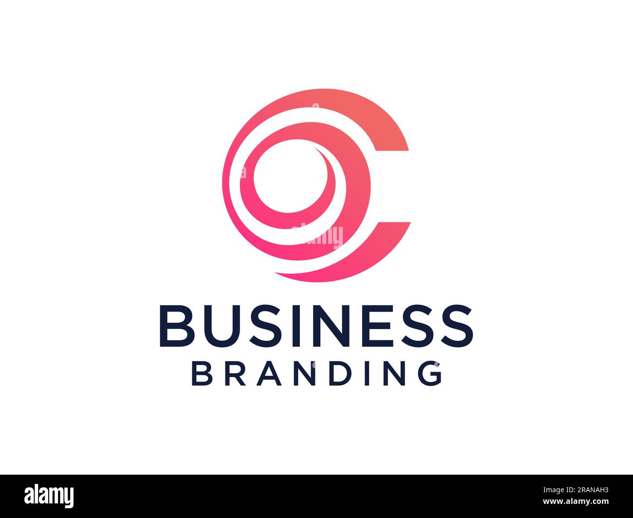 Lettre initiale abstraite C logo. Dégradé ligne circulaire isolée sur fond blanc. Utilisable pour les logos d'entreprise et de technologie. Conception de logo vectoriel plat Illustration de Vecteur