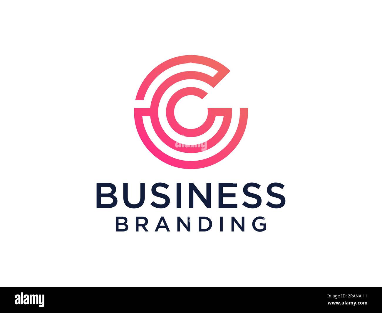 Lettre initiale abstraite C logo. Dégradé ligne circulaire isolée sur fond blanc. Utilisable pour les logos d'entreprise et de technologie. Conception de logo vectoriel plat Illustration de Vecteur