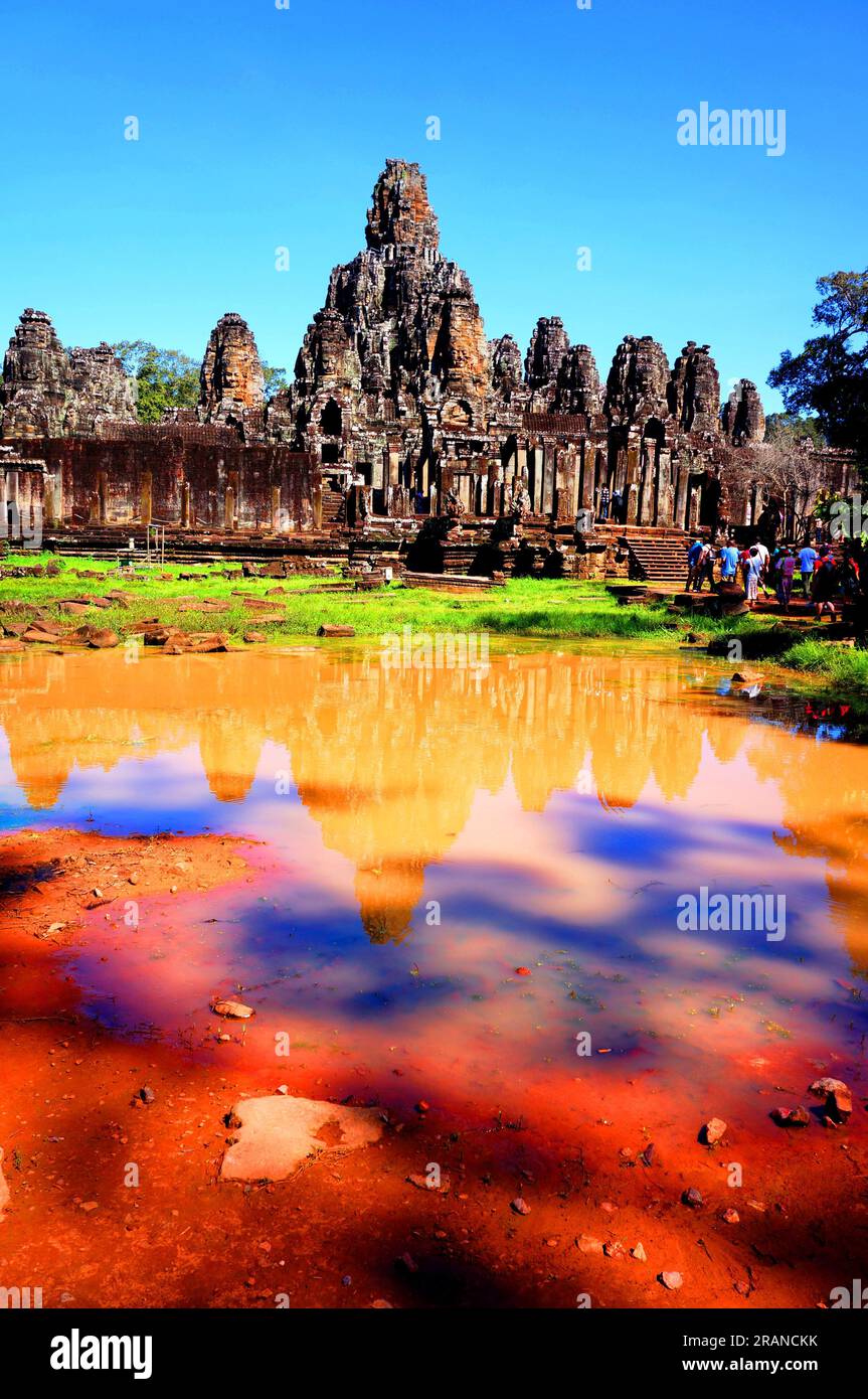 Temples de Bayon Cambodge Banque D'Images