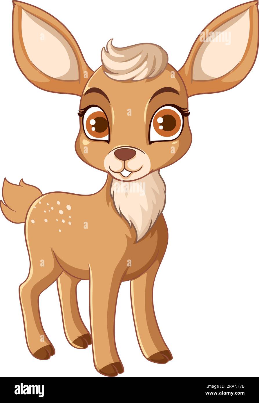 Illustration du joli dessin animé d'un cerf Illustration de Vecteur