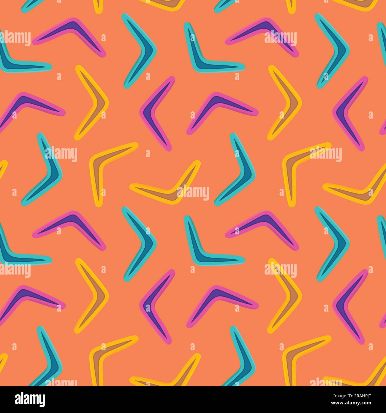 motif vif sans couture avec des boomerangs colorés, idéal pour l'emballage, le textile, le papier peint, l'illustration vectorielle de carte de voeux Illustration de Vecteur