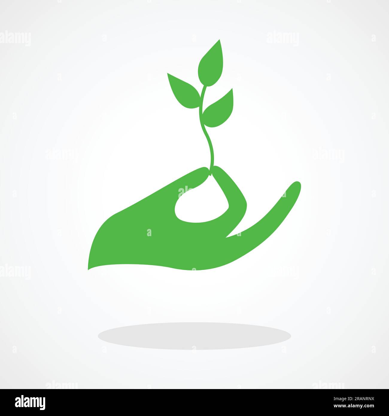 Icône d'une main tenant une jeune plante ou graine Illustration de Vecteur