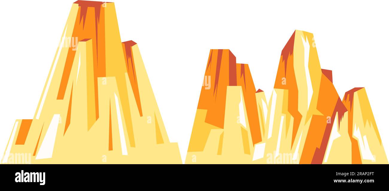 Montagnes ou volcan avec vecteur de pic de sommet élevé Illustration de Vecteur