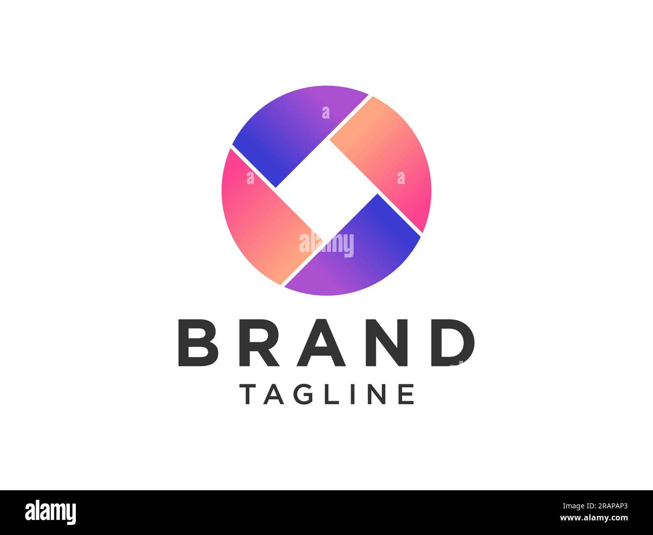 Lettre initiale abstraite O logo. Style de ligne arrondie circulaire isolé sur fond blanc. Utilisable pour les logos d'entreprise et de technologie. Logo vectoriel plat D Illustration de Vecteur