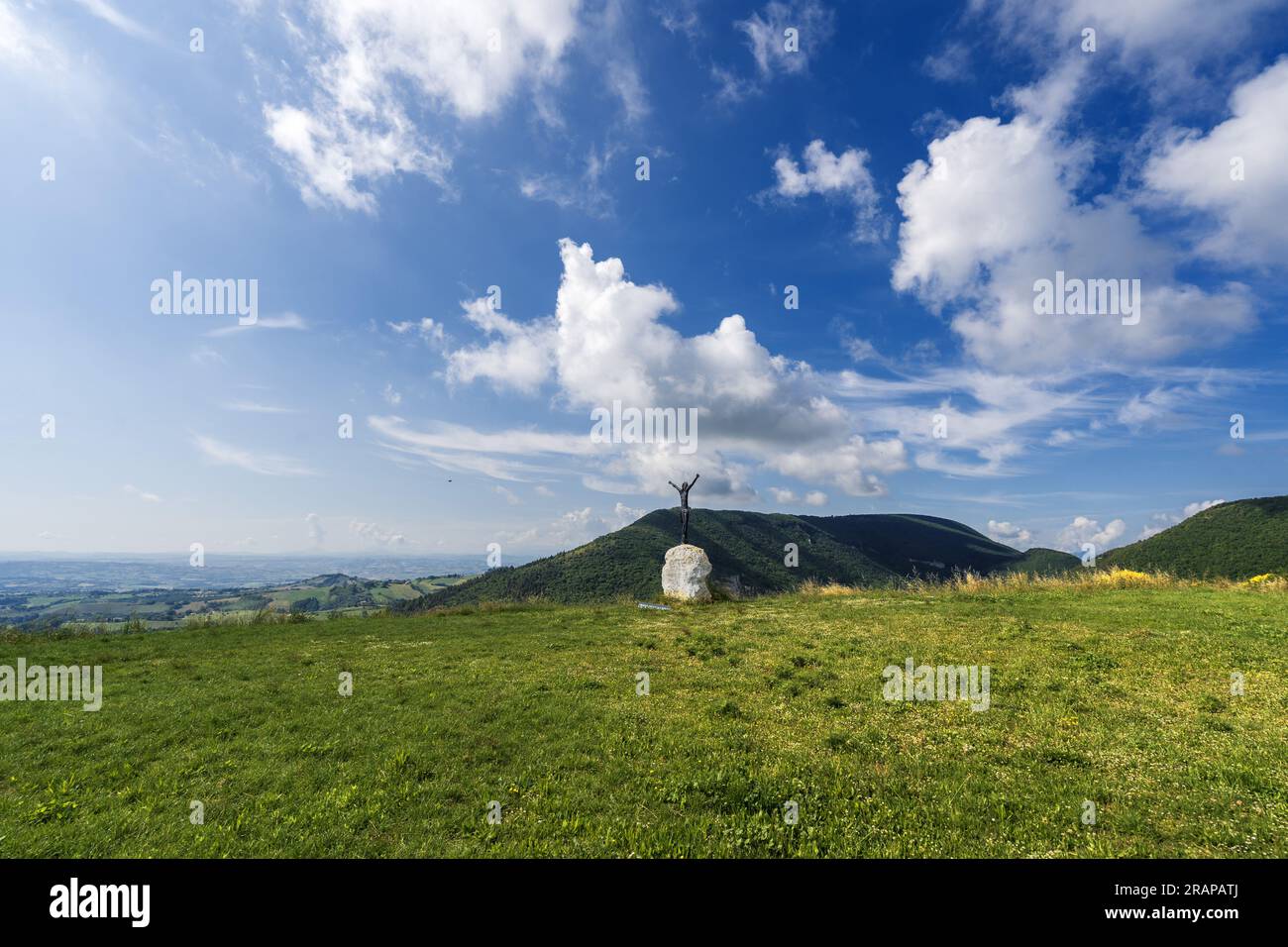 Emplacement Christ des Marches, Statue, Avenale fraction, Cingoli, Marche, Italie, Europe Banque D'Images