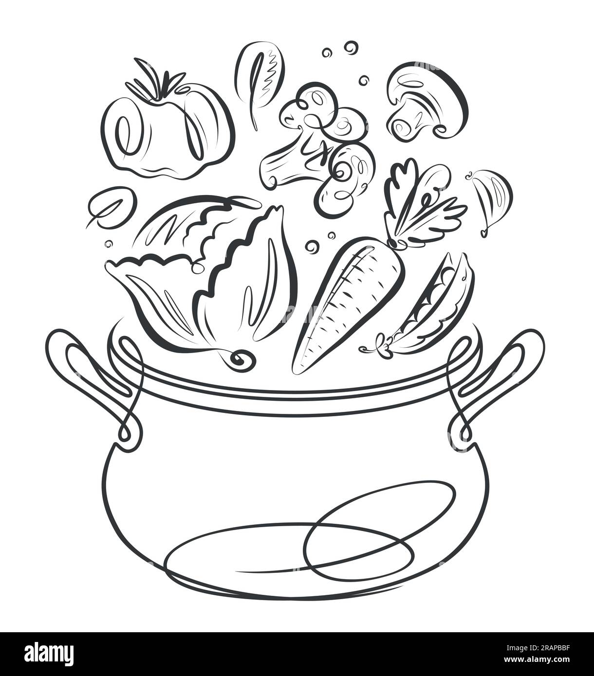 Ingrédients frais et poêle de cuisine. Préparation d'aliments. Légumes et épices. Illustration vectorielle de concept de cuisine Illustration de Vecteur