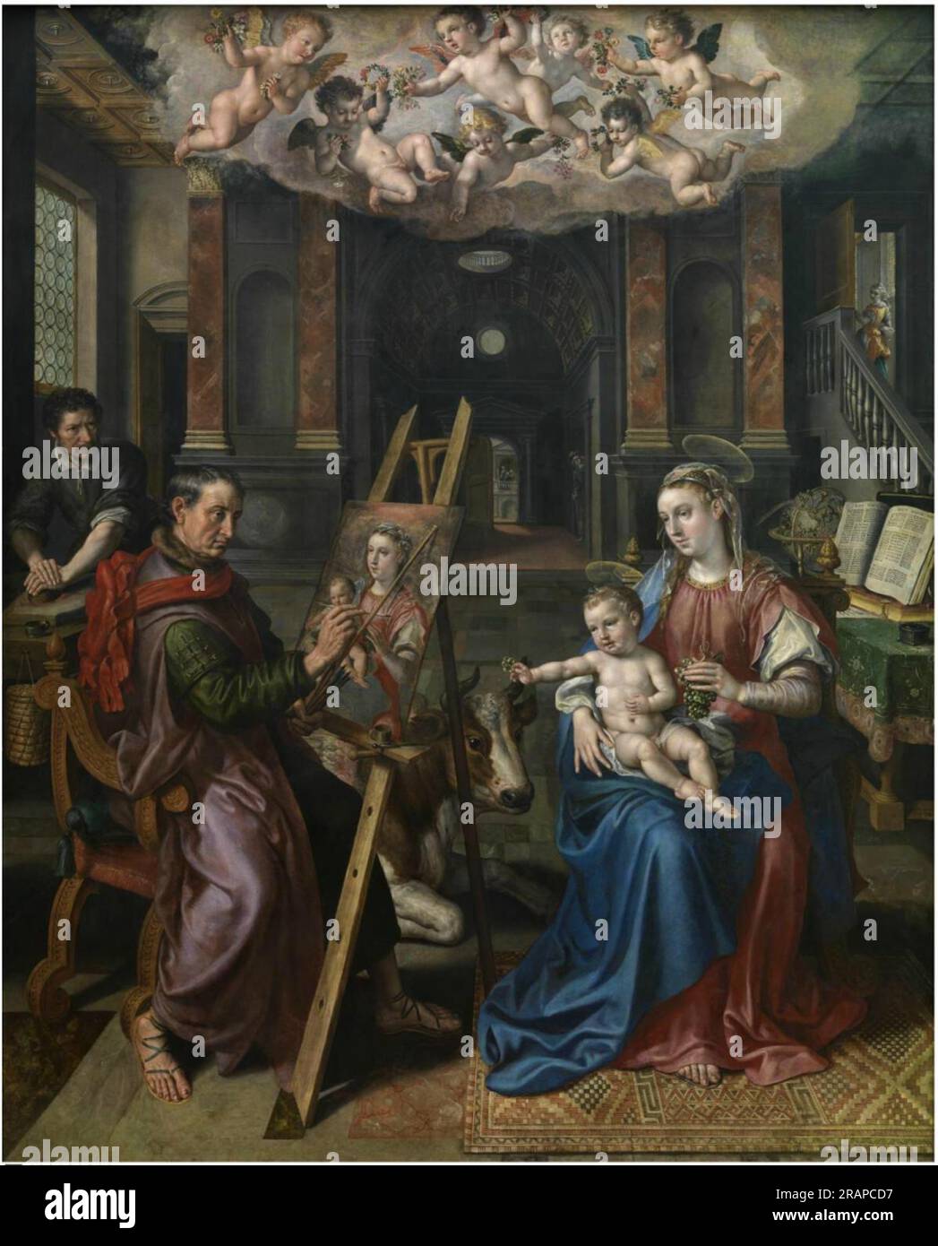 Saint Luc peinture de la Madone 1602 par Maarten de vos Banque D'Images