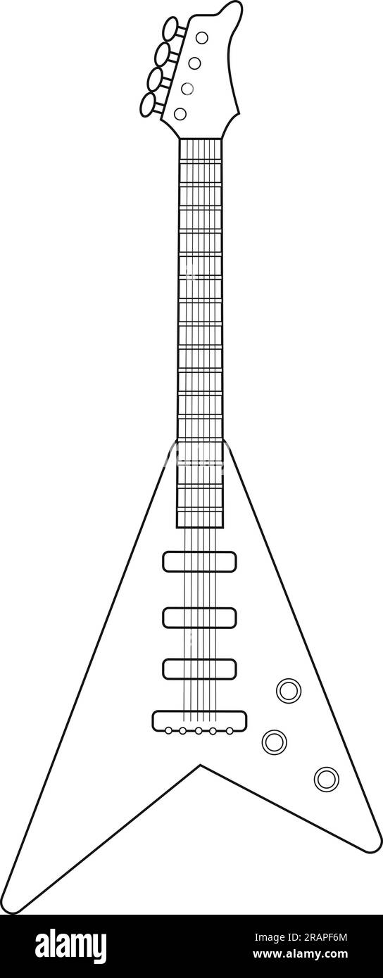 Illustration vectorielle de dessin animé facile à colorier d'une guitare  électrique isolée sur fond blanc Image Vectorielle Stock - Alamy