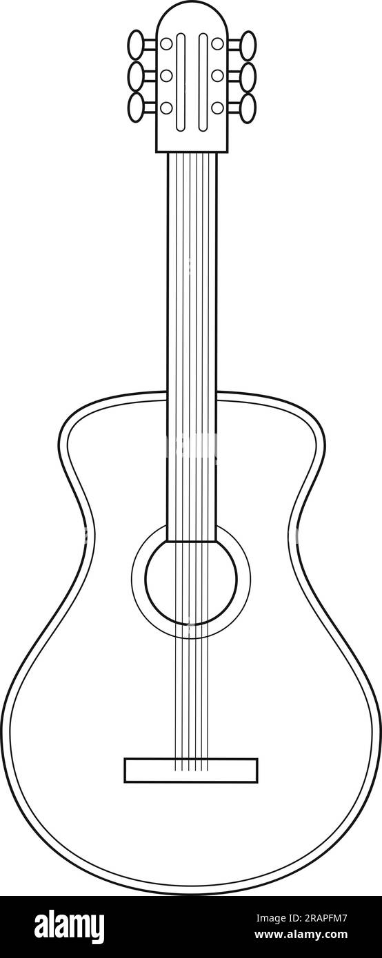 Illustration vectorielle de dessin animé facile à colorier d'une guitare  classique isolée sur fond blanc Image Vectorielle Stock - Alamy