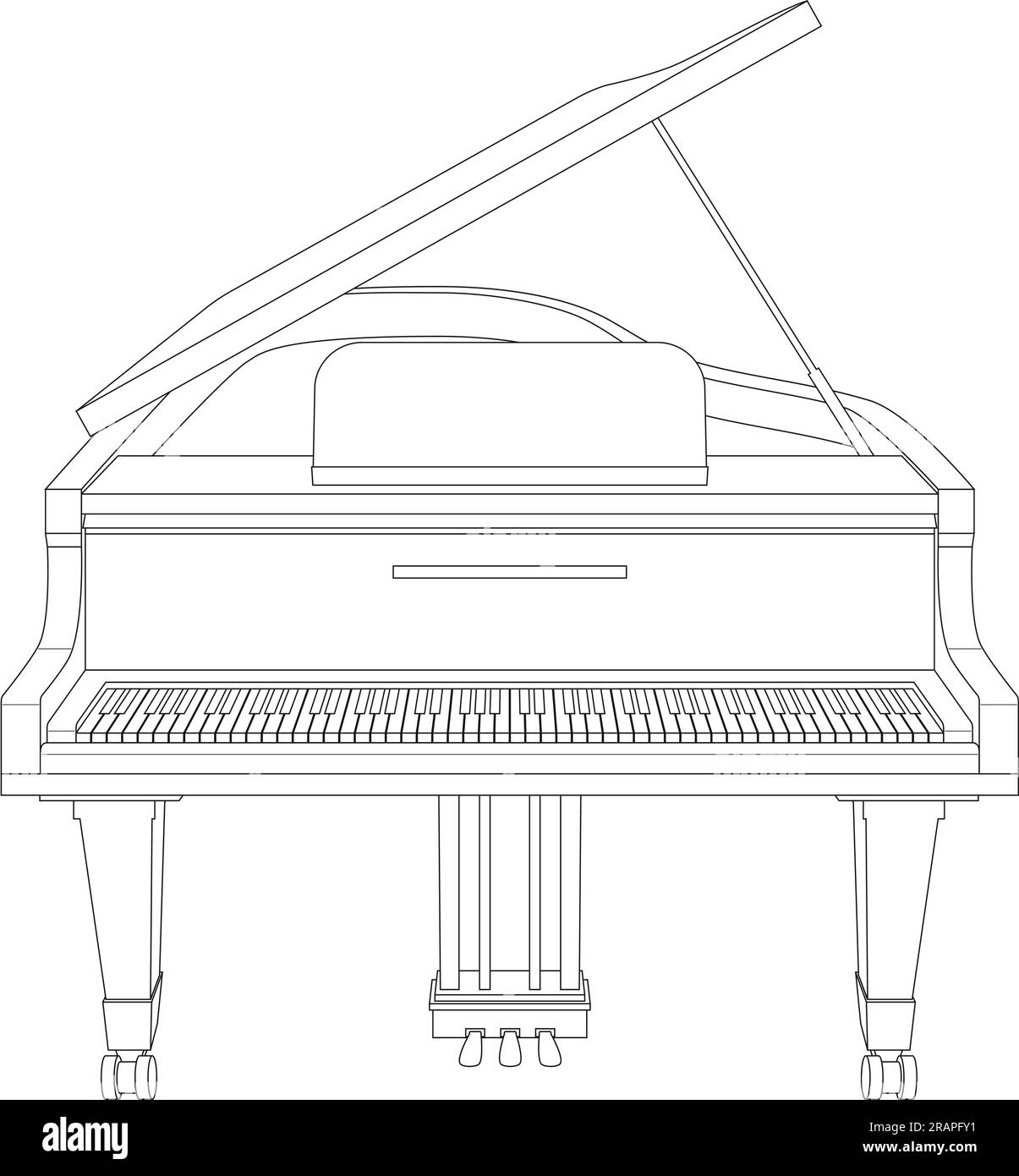 Piano à queue isolée Banque d'images vectorielles - Alamy