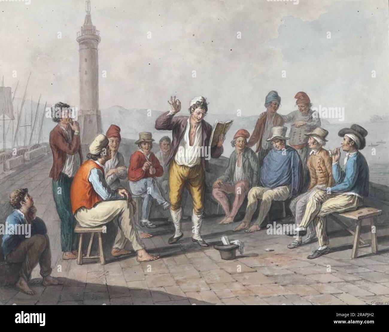 Le chantre de Rinaldo sur la jetée 1823 par Saverio della Gatta Banque D'Images