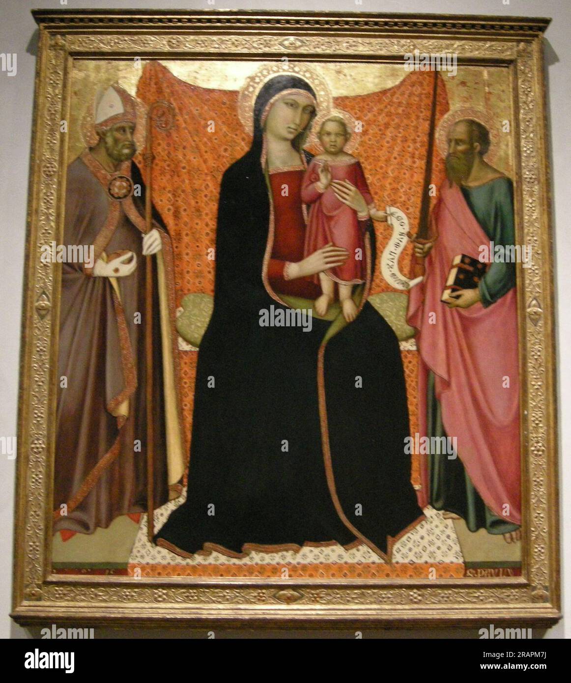Madonna Col Bambino Tra i Santi Nicola E Paolo 1370 de Luca di Tommé Banque D'Images