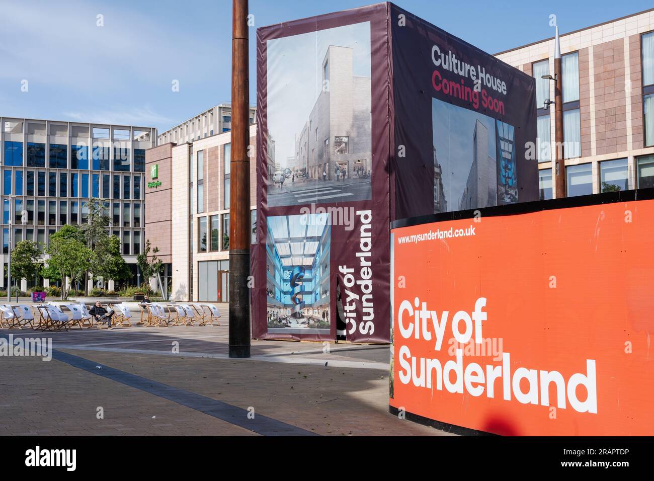Régénération dans le centre-ville de Sunderland, Royaume-Uni. Concept d'urbanisme. Banque D'Images